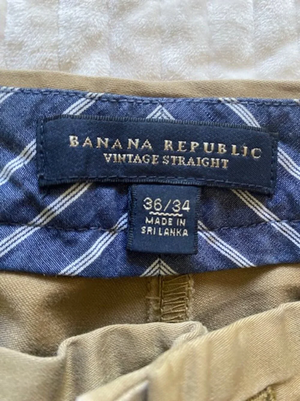 Mens 'Vintage Straight' Banana Republic Chinos Size 36/34